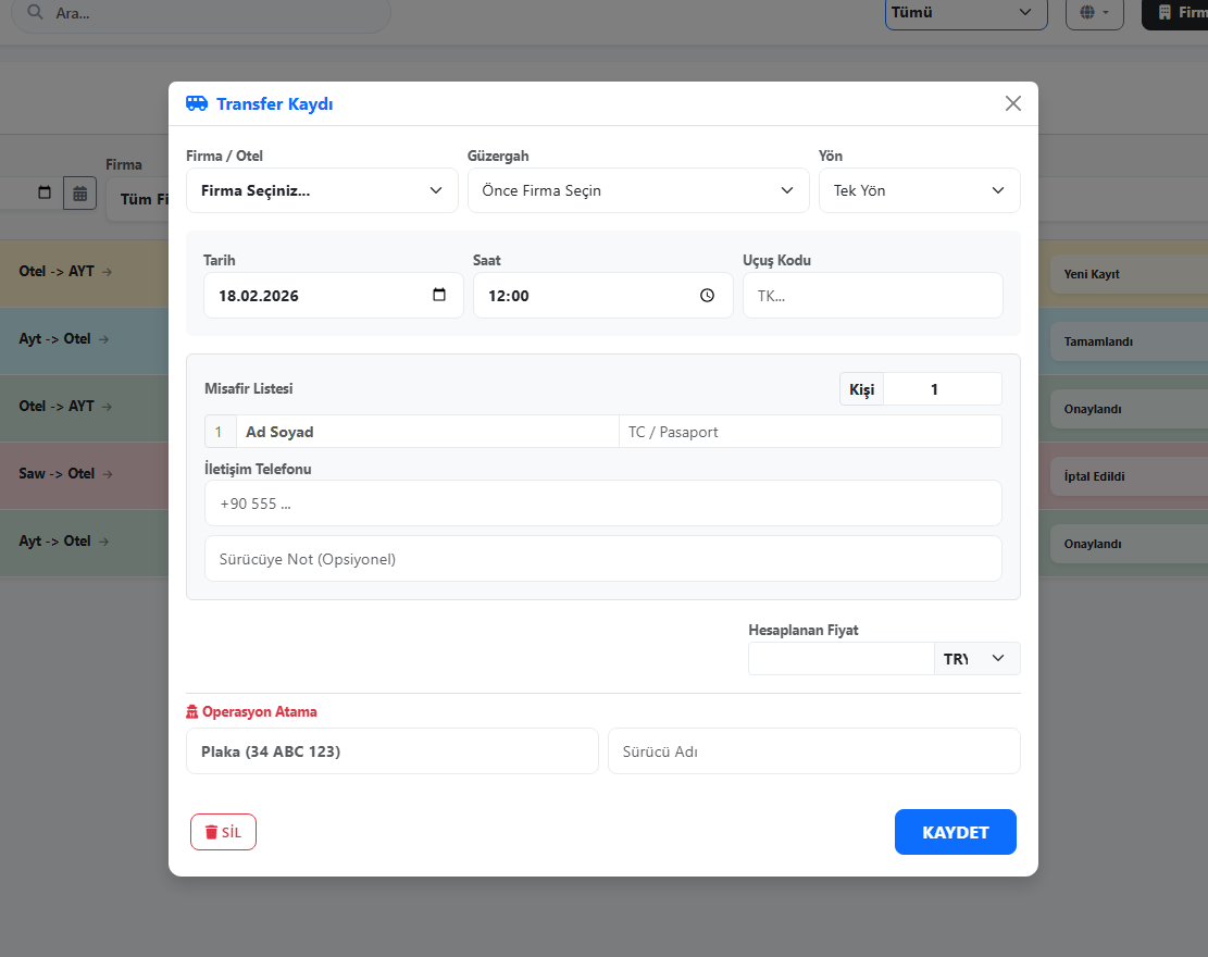 Uçuş Takip ve Karşılama Paneli